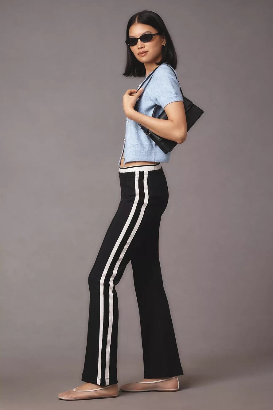 Maeve Anthropologie Knitted Straight leg black/white stripe pants size small